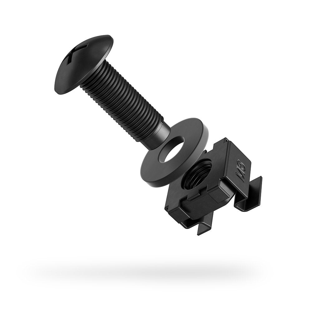 AC Infinity Carbon Steel M6 Rack Screws, Nylon Washers, and Cage Nuts. 50-Piece Set for Equipment Server Racks, enclosures, and cabinets
