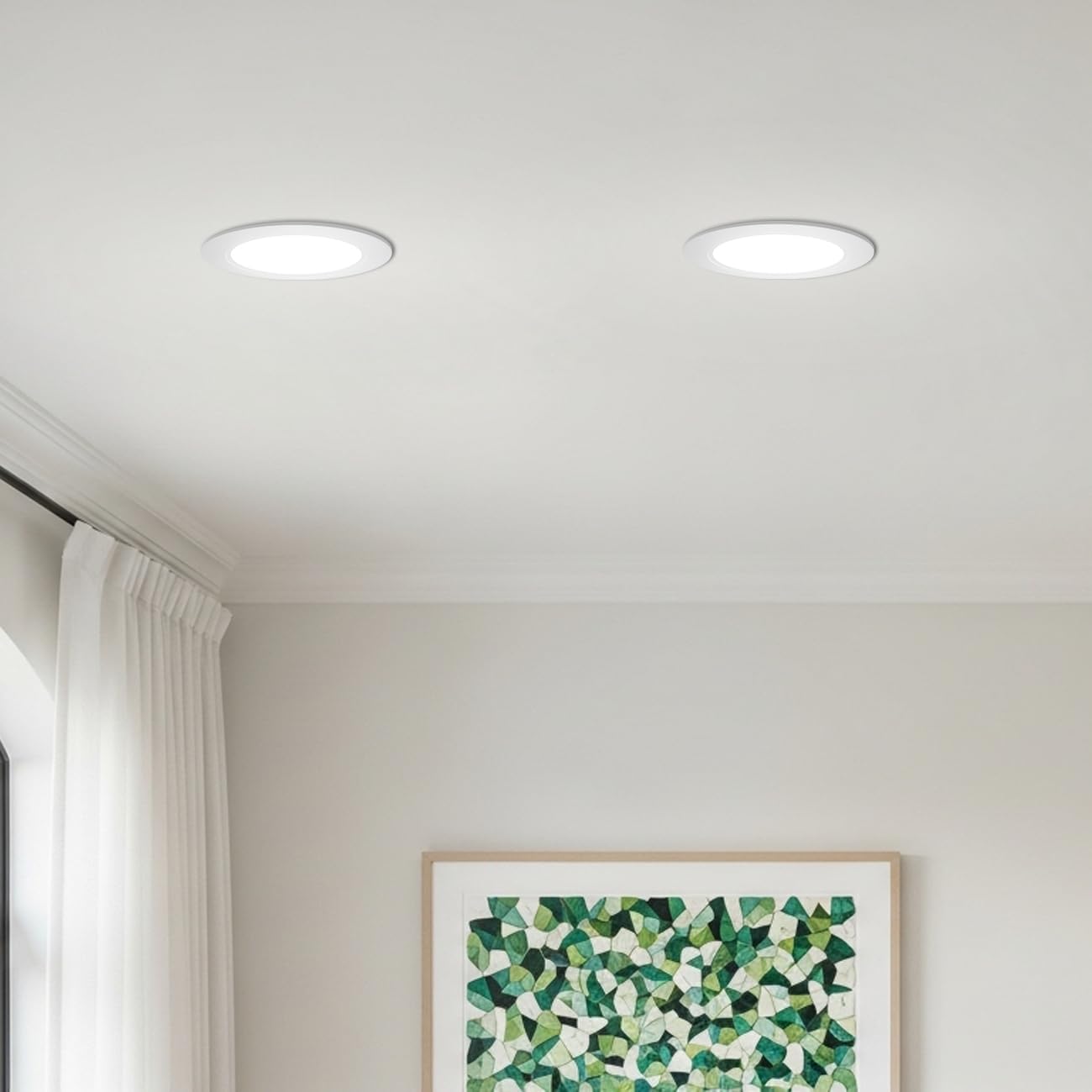 ANWIO 6 Inch 5CCT LED Recessed Lighting, 10W 1000LM Dimmable IC Rated Retrofit LED Pot Lights 2700K/3000K/4000K/5000K/6000K Color Changeable 8 Pack