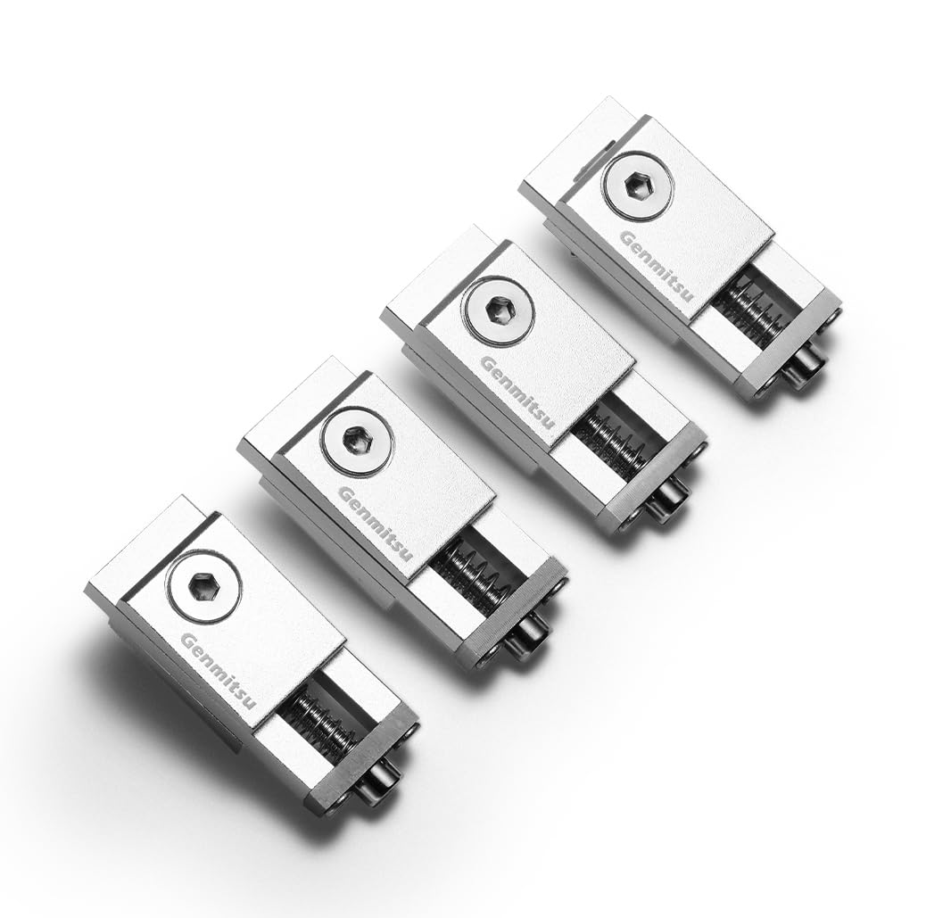 Genmitsu 4PCS Upgrade Aluminum Mini Vise Clamp Toe Clamp, High-Precision CNC Router Clamp for Woodworking & Metalworking Milling Project, Size 2.2" x 0.9" x 0.8" (56 x 22 x 21mm), Low Profile