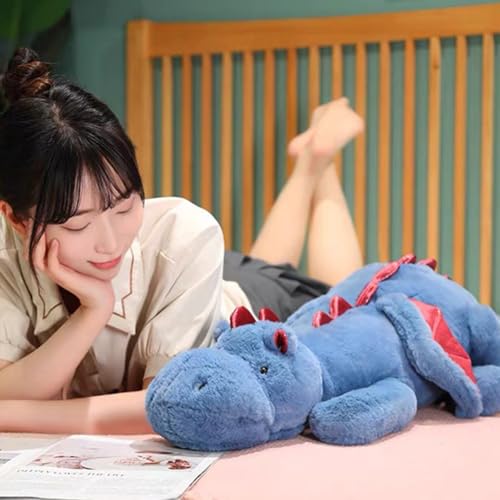 5Lbs Weighted Dragon Stuffed Animal, 35.4Inches Medium Plush Dragon Toy for Kids, Pink White Green and Blue Available.Very Cute Plushie Dragon