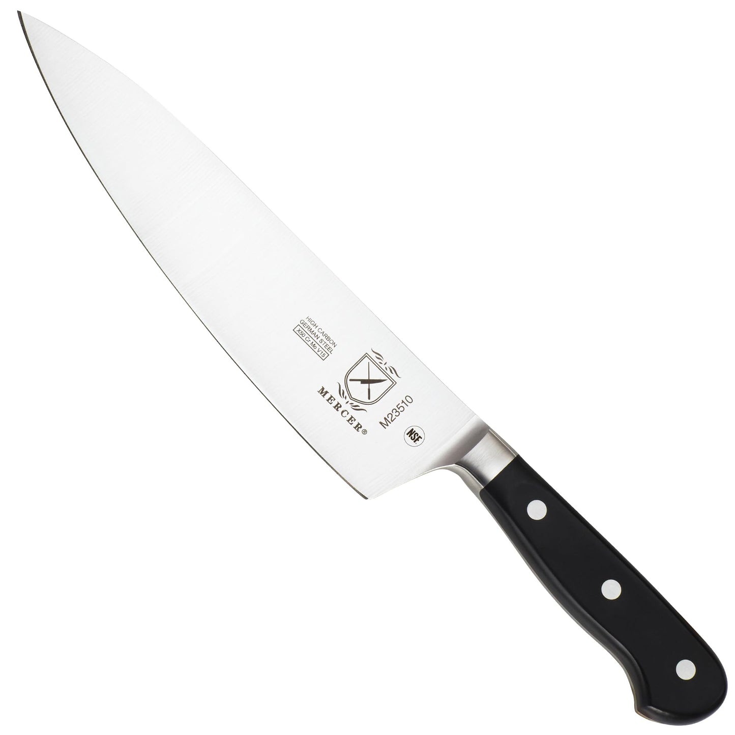 Mercer Culinary 8-Inch Forged Riveted Chef's Knife, Black