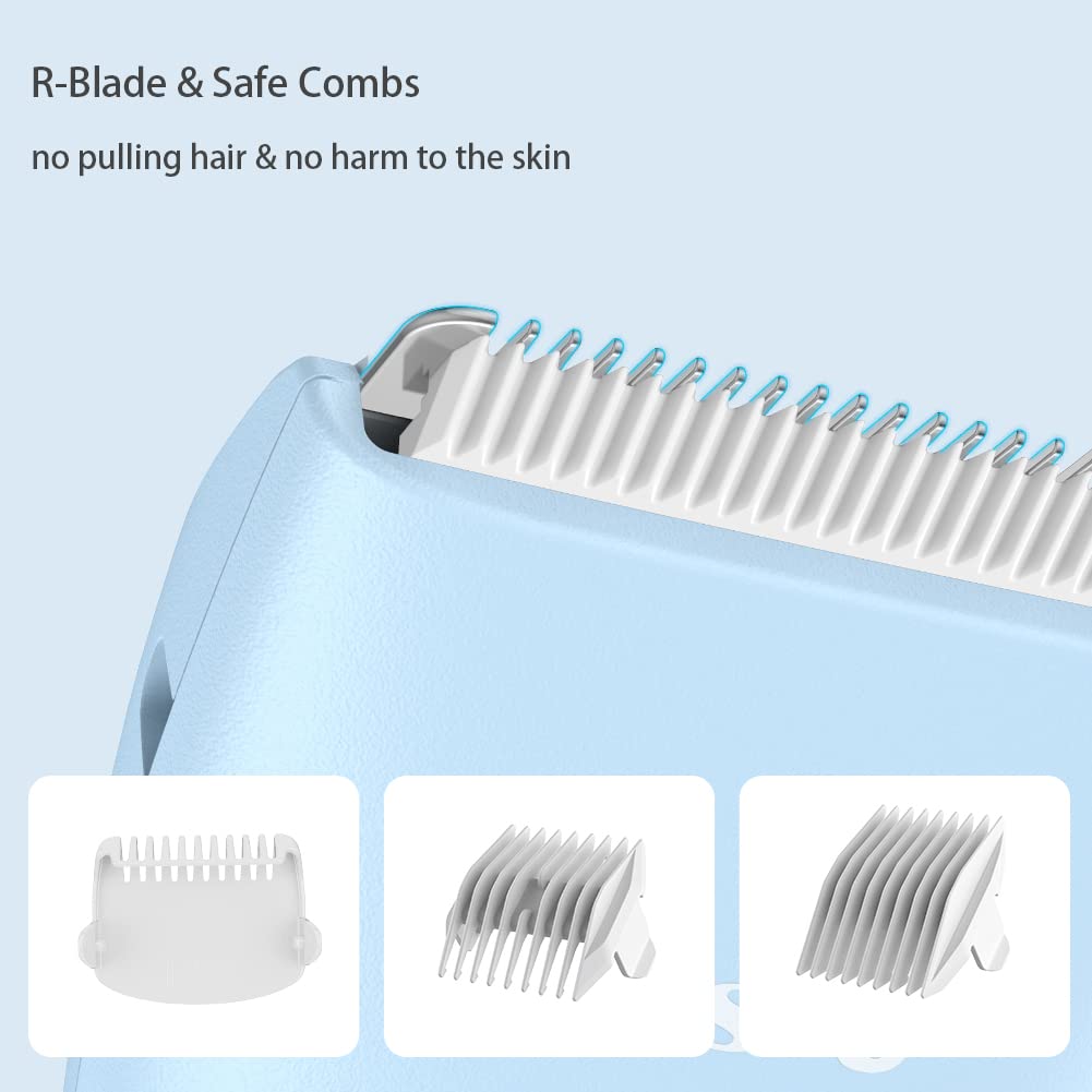 Baby Hair Clippers, Professional Quiet Hair Trimmer for Kids and Toddler, Waterproof & Rechargeable Cordless Hair Cutting Machine for Children, with LCD Display