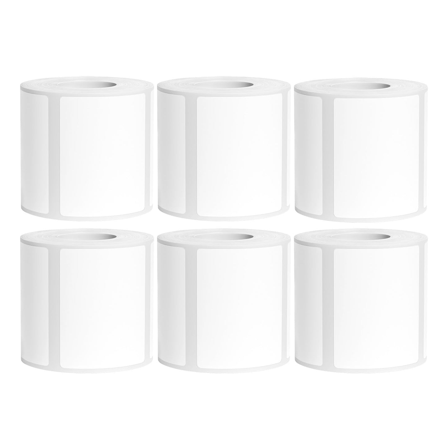 SUPVAN T50M Series Label Maker Tape, 6 Rolls 40mm x 30mm 250 Labels/Roll Genuine Laminated Thermal Label Tape Refill, Waterproof Oilproof Highly Adhesive Auto Detect Labels, Black on White