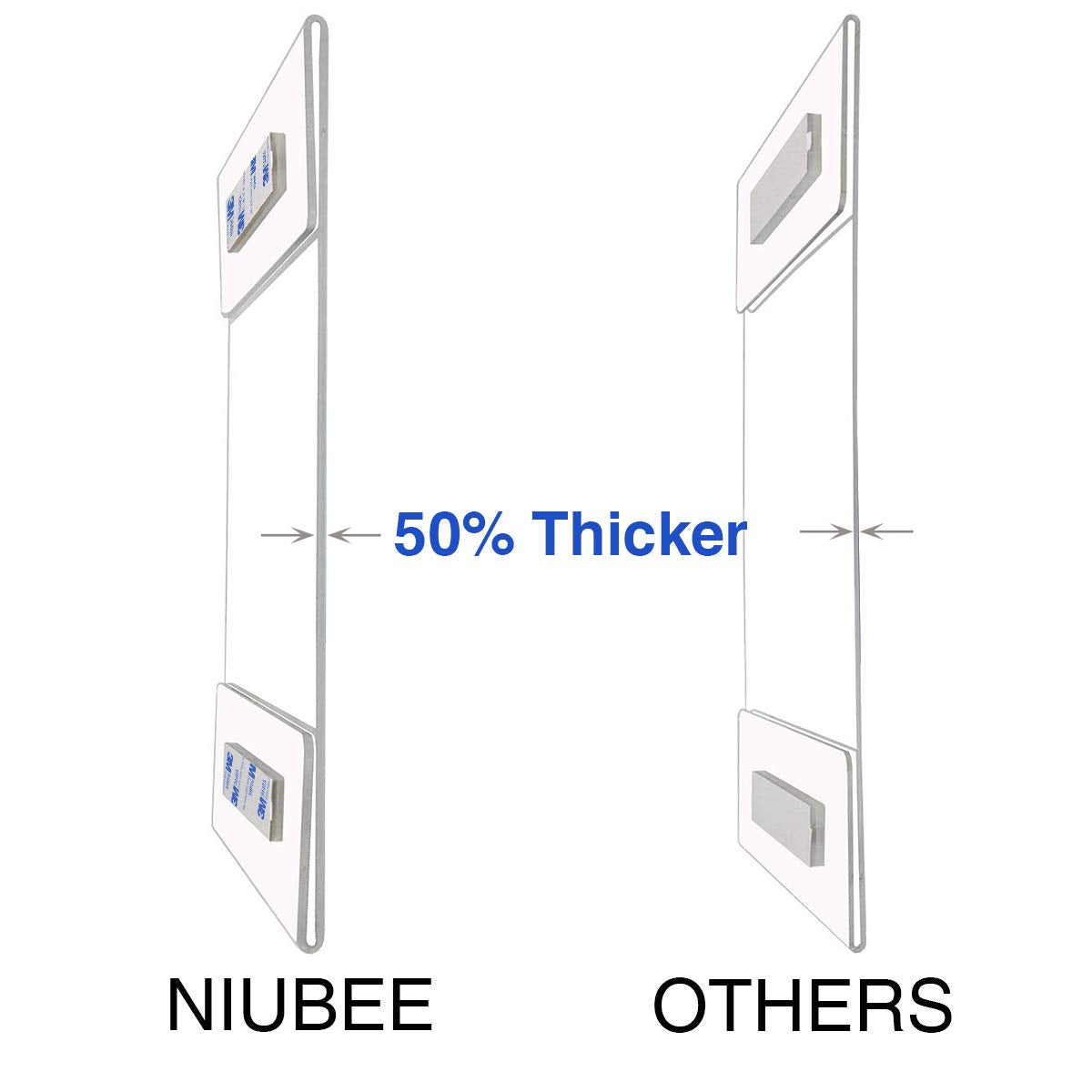 Niubee Acrylic 5x7, Wall Mount Door Sign Holder Memo Holder Clear Wall Frame with 3M Tape Adhesive for Office, Home, Store, Restaurant, No Drilling - Vertical (12 Pack)