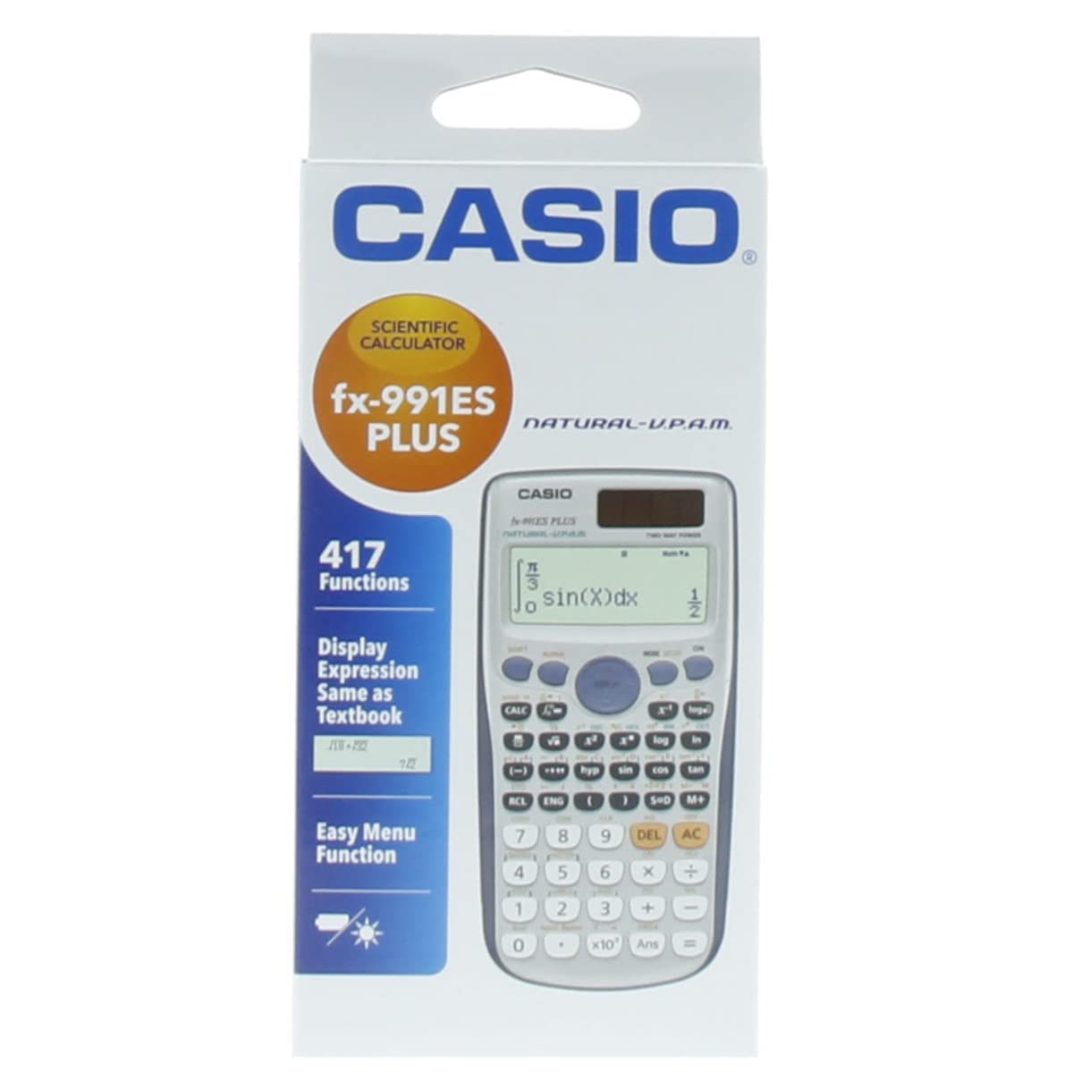 Casio FX 991 ES Plus Calculator, Black/White, scientify