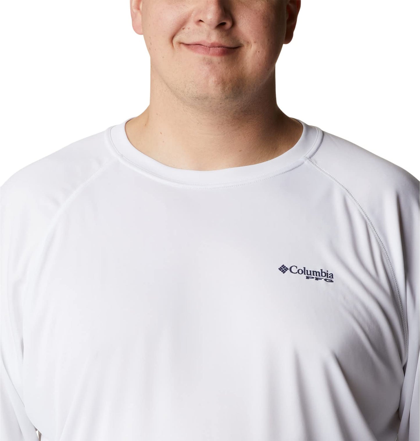 Columbia Men’s Pfg Terminal Tackle Long Sleeve Tee, White/Nightshade Logo, XX-Large