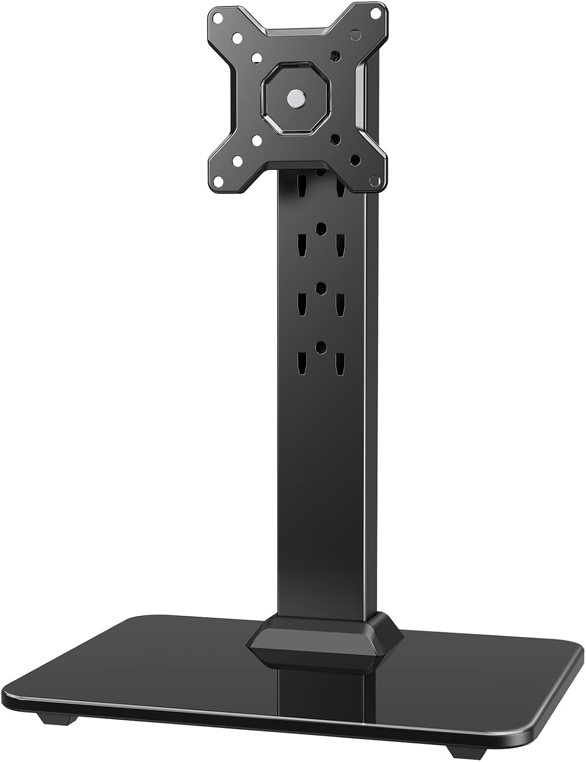 HUANUO Monitor Stand, Freestanding VESA Monitor Mount for 13″–34″ Screens up to 44 lbs, 5 Height Options, Swivel Desk Monitor Stand Riser with 360° Rotation, Tilt, 75x75mm/100x100mm VESA, HNTVS29