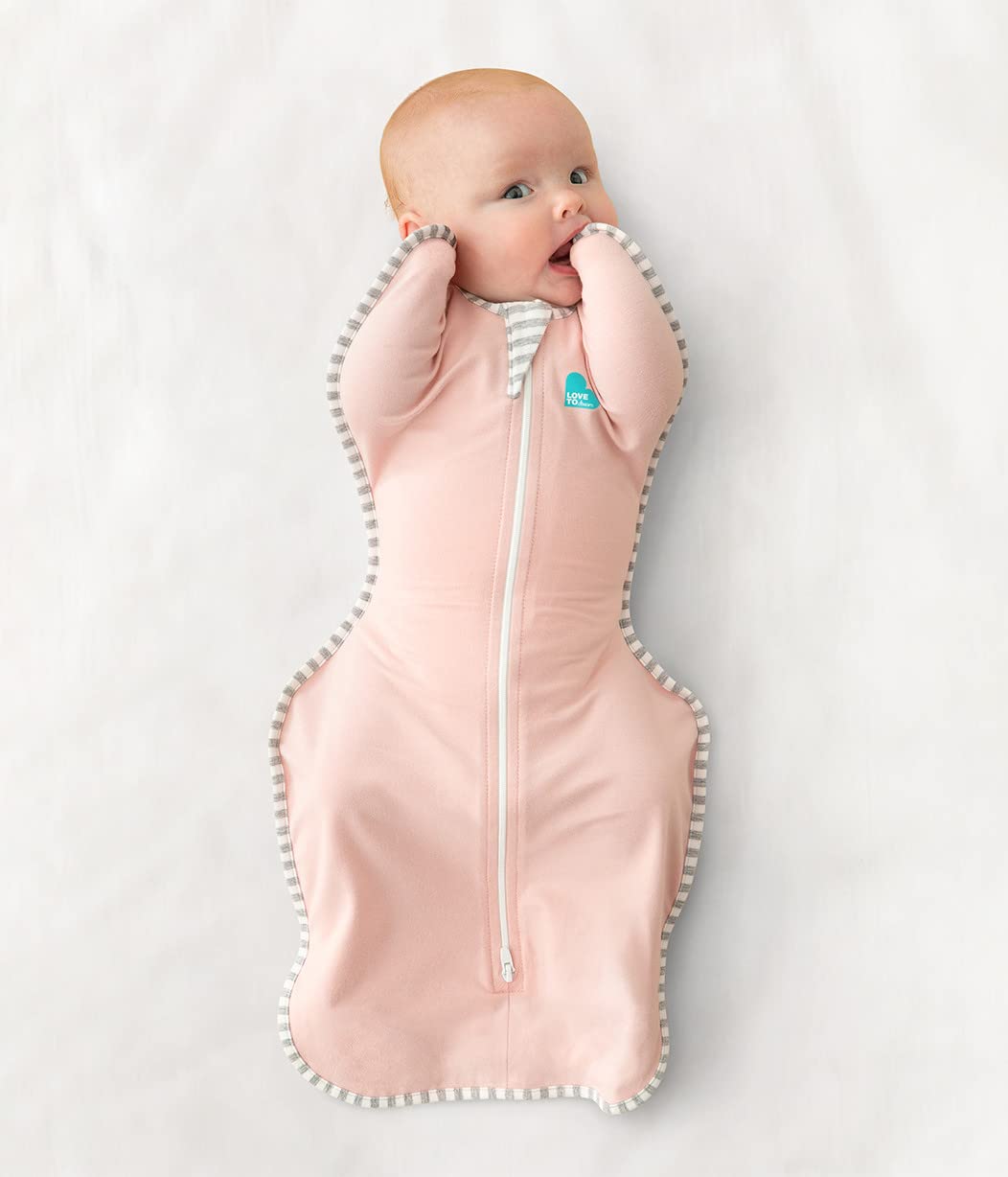 Love to Dream Swaddle UP, Baby Sleep Sack, Swaddle Up Self-Soothing Swaddles for Newborns, Get Longer Sleep, Snug Fit Helps Calm Startle Reflex, 1.0 TOG Sleep Sack, 3.5-6kg, Dusty Pink