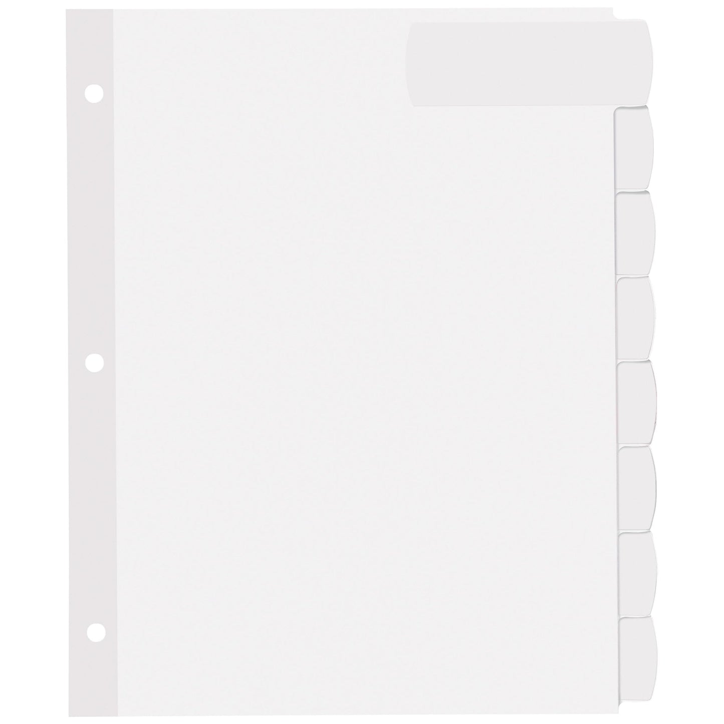 Big Tab Printable Large White Label Tab Dividers, 8-1/2"