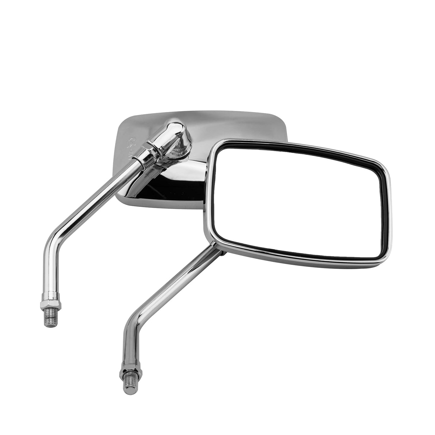 YOUNDERM 10MM Chrome Motorcycle Rectangle Handlebar Rearview Side Mirrors for Honda Sports Bike Suzuki Cruiser Scooter Aprilia Street Bike