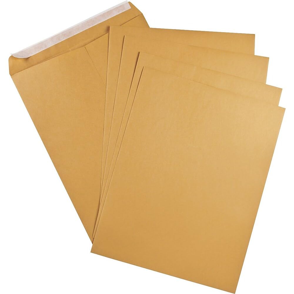 Staples Heavyweight Catalogue Envelopes with QuickStrip Flap - 12" x 15-1/2" - Kraft Brown - 50 Pack