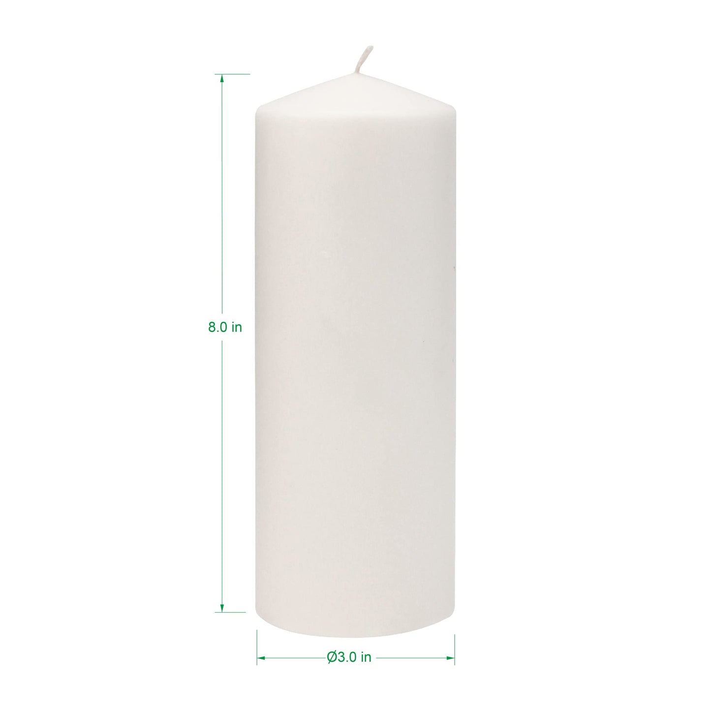 Stonebriar Unscented White Tall Pillar Candles, 80 Hour Burning Candle Pillars, Perfect for Decor, Weddings, Emergencies 3" X 8", 6 Count
