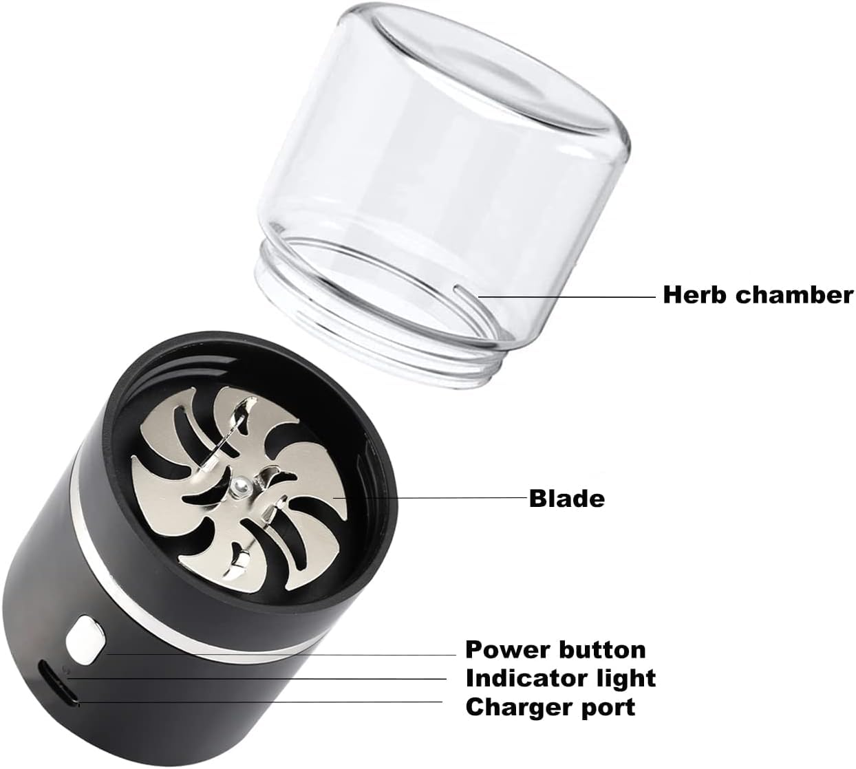 Aiyingmei Upgraded Mini Portable Electric Herb Grinder, Spice Pollen Grinder 400 mAh with 50ml Jar, Easy to Carry