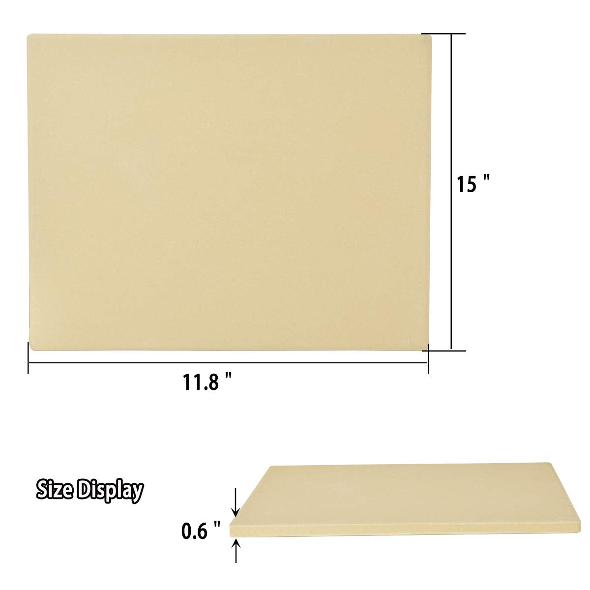 Onlyfire 15x12 Inch Pizza Stone – Heavy Duty Cordierite Baking Stone for Oven & Grill, Thermal Shock Resistant, Extra Large Pizza Stone for Perfect Crispy Crust Pizza, Bread, and Pastries