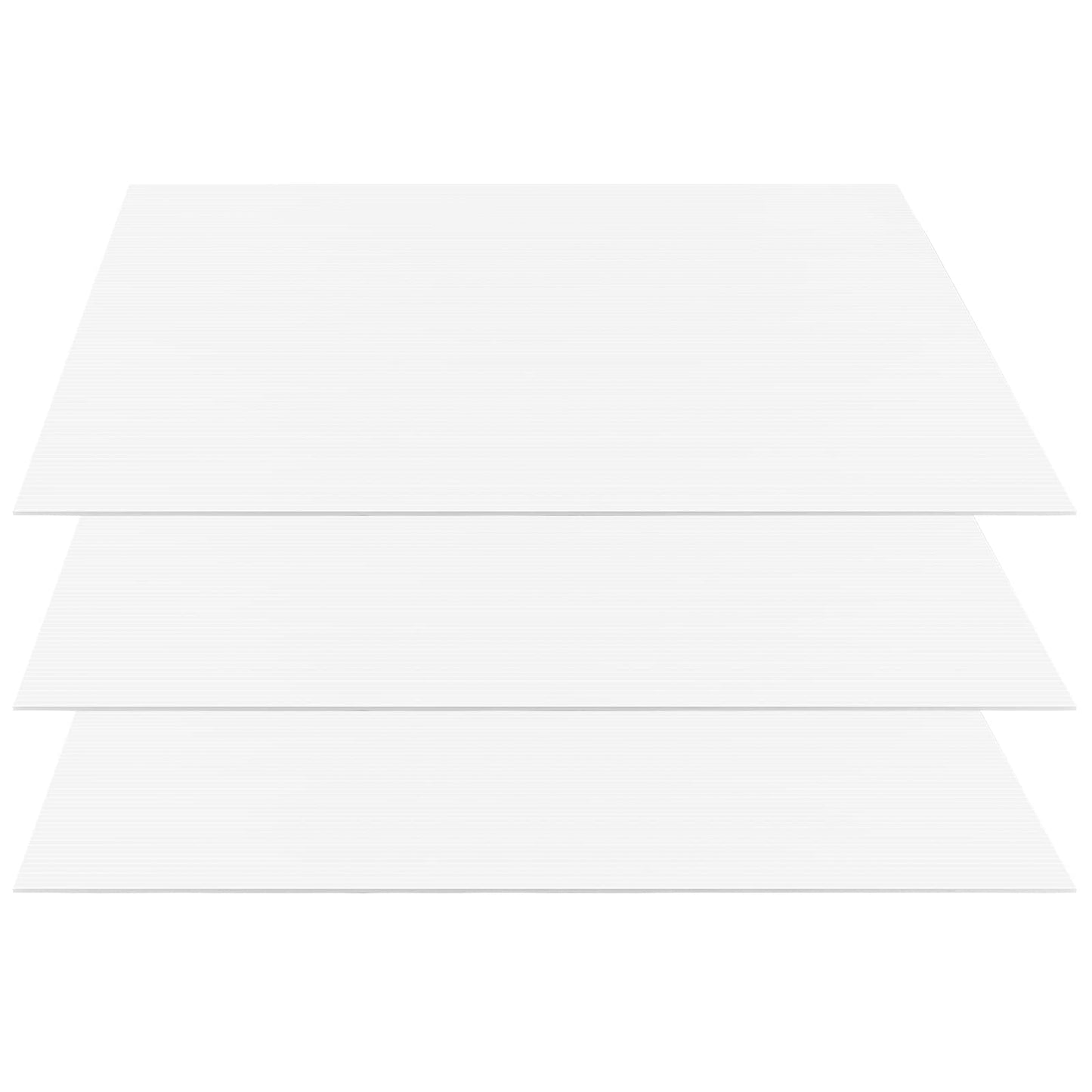MOUYAT 20 Pack 17 x 13 Inches White Plastic Corrugated Sheets, 5/32 Inch 4mm Corrugated Plastic Sign Board, Rectangular Waterproof Blank Yard Sign Board for Courtyards, Lawns, Gardens