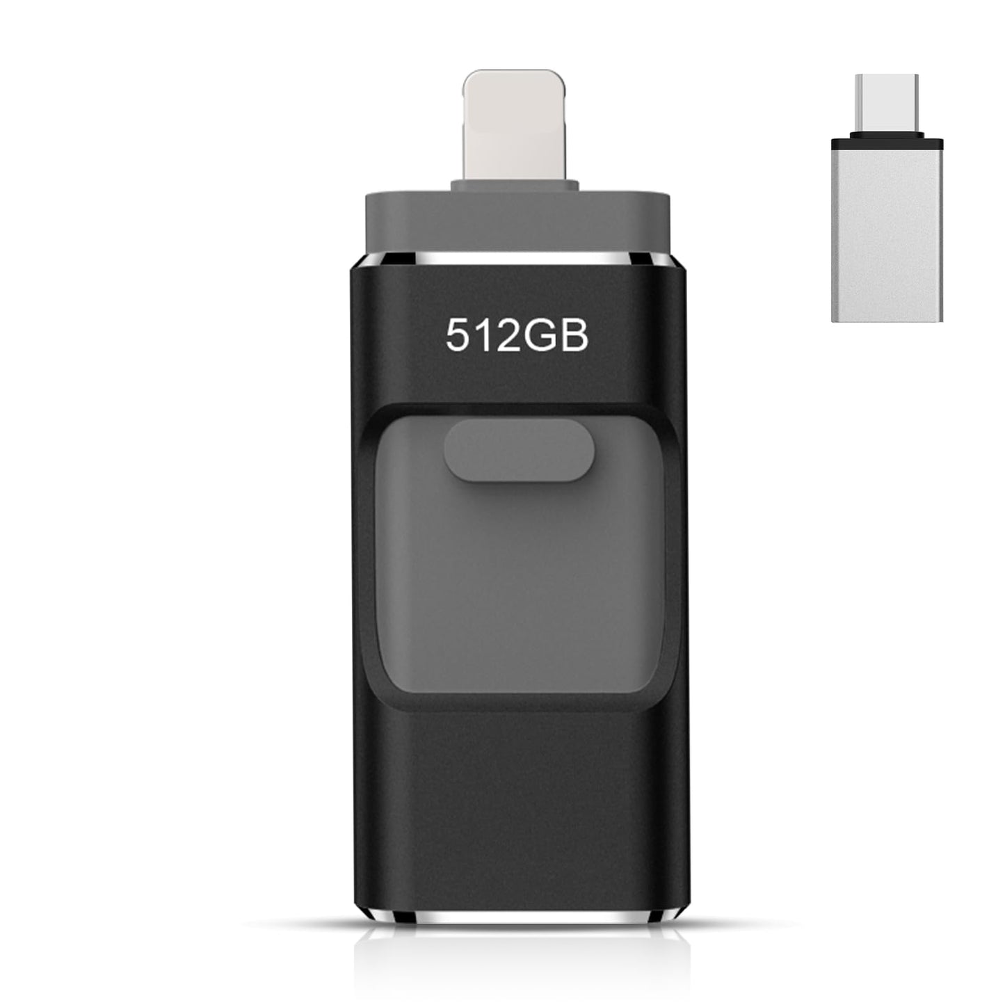 512GB Flash Drive, C USB Flash Drive Thumb Drive Photo Stick, USB Memory Stick for Photos Videos, Smart for iPhone, High Speed Jump Drive Compatible for iPhone/IPad/Android/PC（Black）