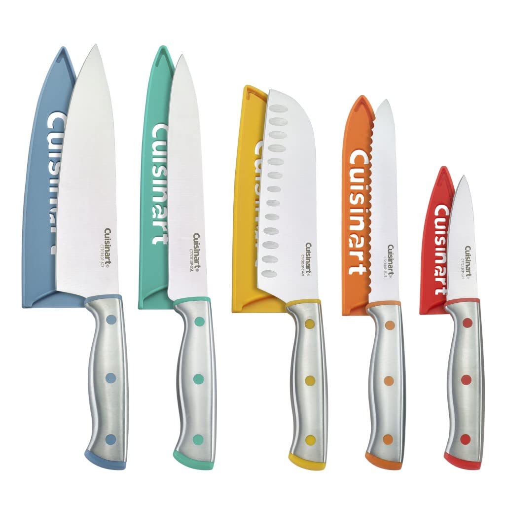Cuisinart 10-Piece Stainless Steel Knife Set with Blade Guards (C77CR-10PC)