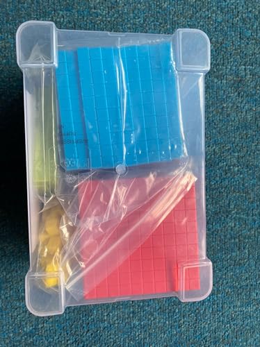 BRABURG Base Ten Blocks Set - 121PCs Base 10 Set Learning Math Manipulative Teach Kids Volume, Place Value and Number Concepts for Early Counting Math in School or Home