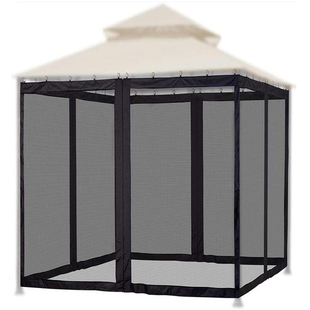 10 x 10 ft Gazebo Mosquito Netting Canopy Mosquito Netting, Universal Replacement Mosquito Screen Walls Picnic Canopy Outdoor Sun Shade with Zippers