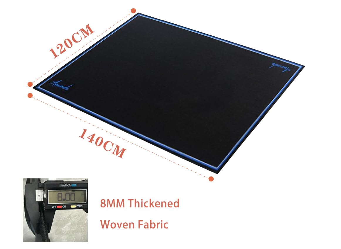 Aucuda Drum Rug, 4x4 ft Drum Mat, Electrical Drum Carpet, Tightly Woven Fabric Music Rug with Non-Slip Grip Bottom, Soundproof Rug Pads for Drum Set