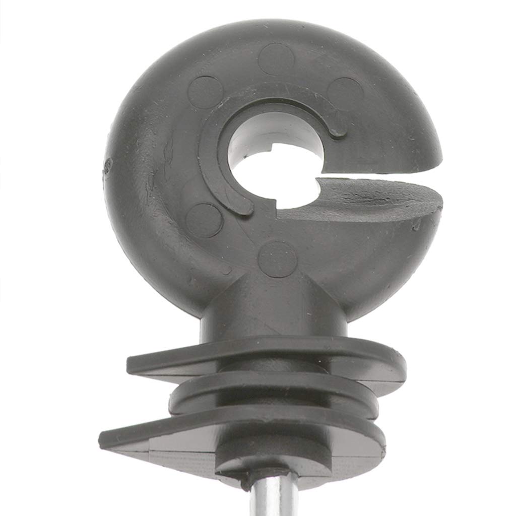 100Pcs Black Electric Fence Insulator Screw-in Insulator Fence Ring Post Wood Post insulators for Electric Fence (Grid System Accessories for Animal Husbandry Electronic)