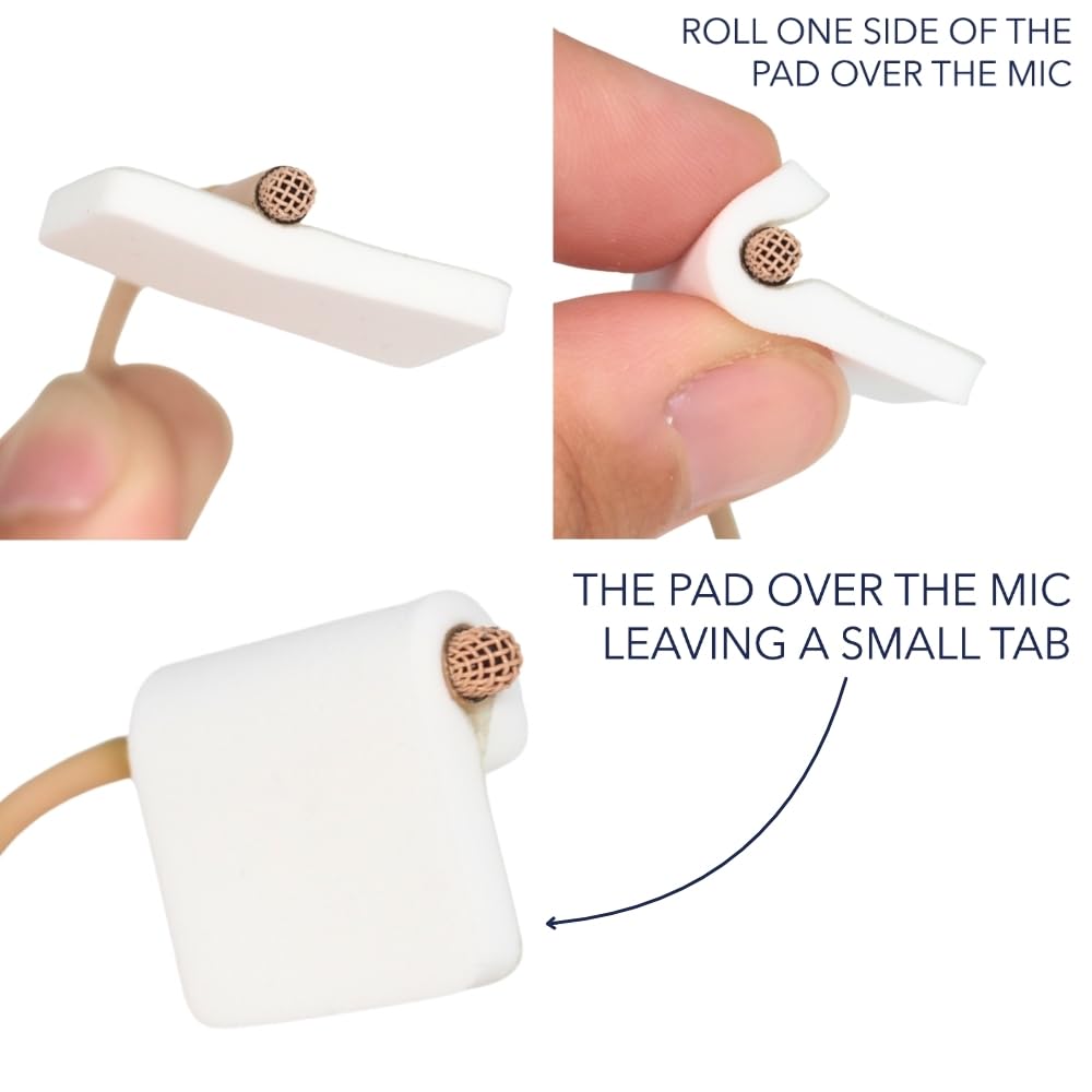 URSA Foamie Pads for Lavalier Microphones – Soft Mic Pads to Reduce Clothing Noise & Protect Against Friction – Pack of 12 with Hypoallergenic Adhesive (White)