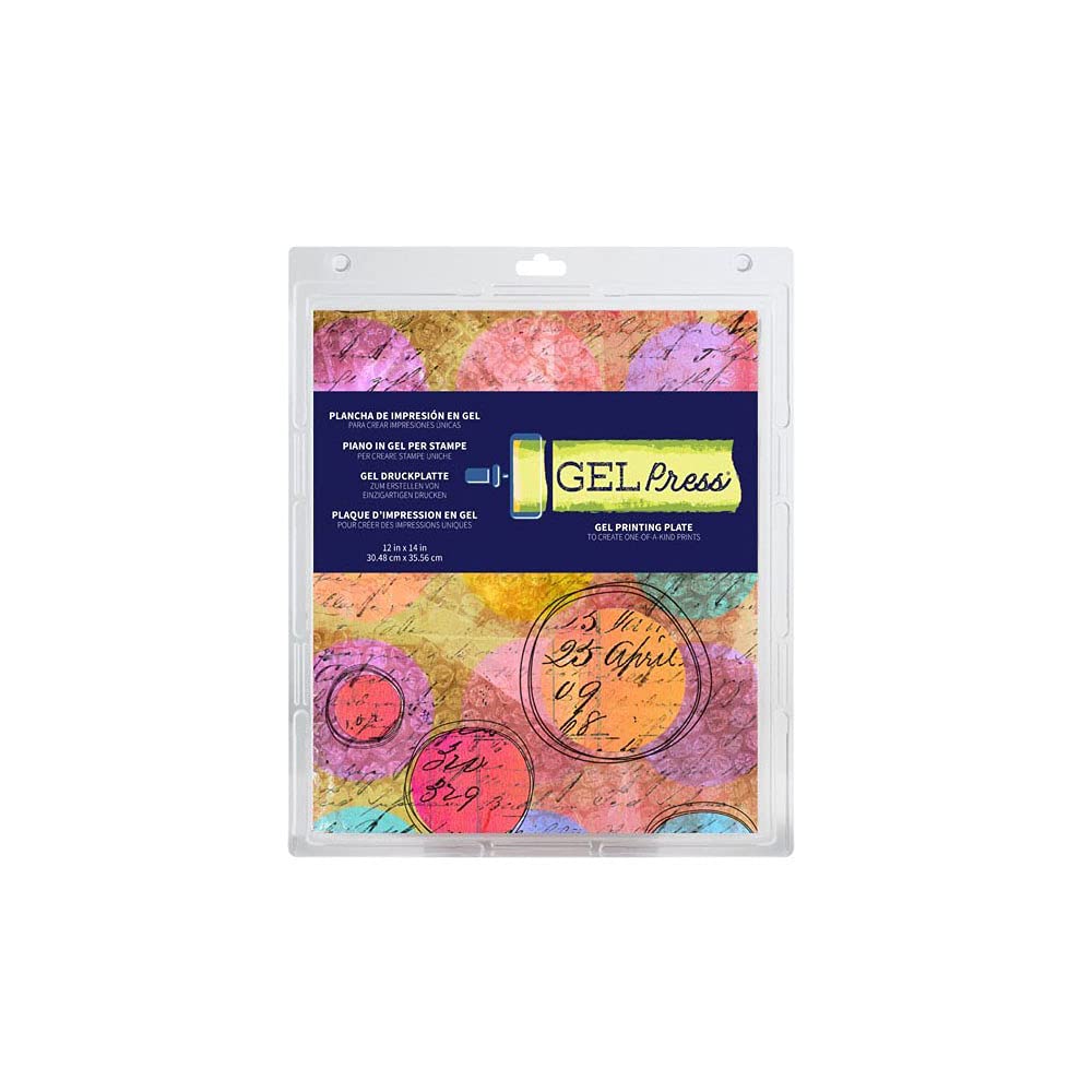 Gel Press Monoprinting Print Plate - 12” X 14” (30.5 X 35.6 cm) Gel Plate - Printmaking Supplies - Reusable Gel Printing Plates for Press Art for Card Making, Scrapbooking, Journaling, Arts & Crafts