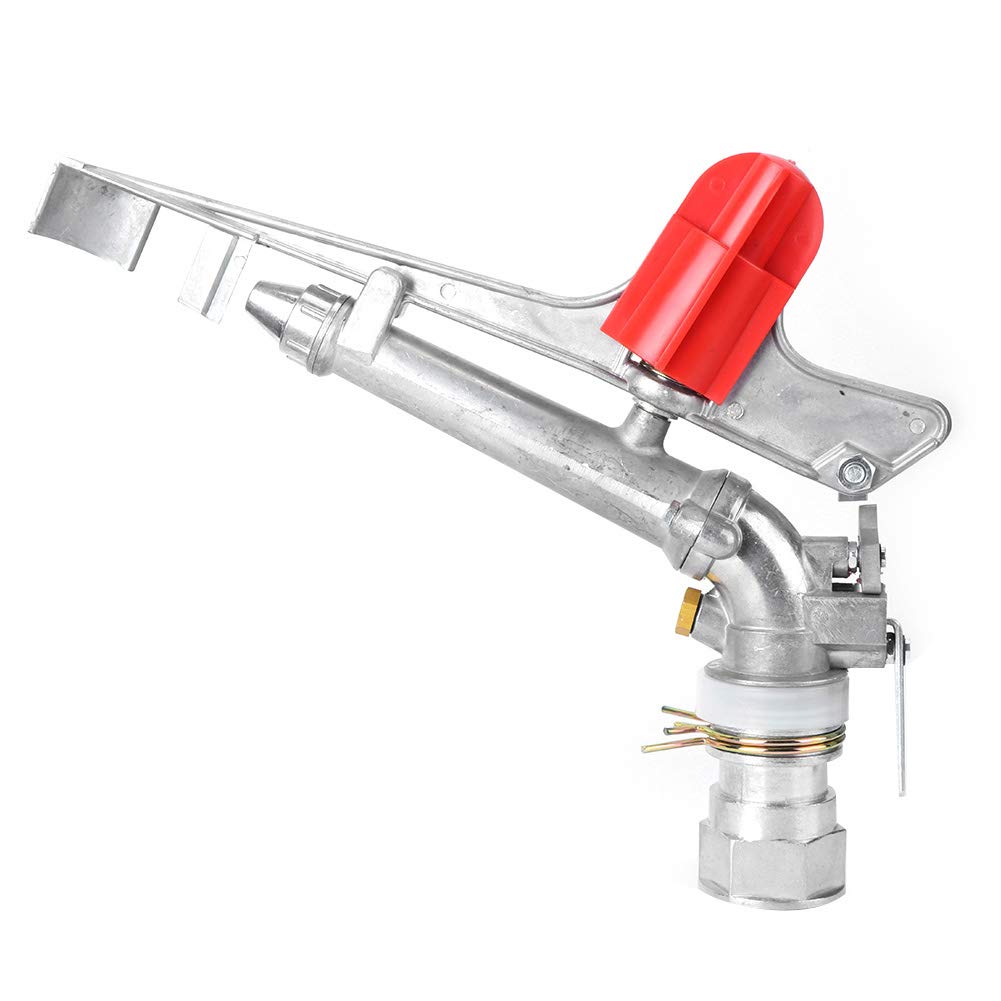 Water Sprinkler, 14.2 X 11 Inch Adjustable Zinc Alloy Irrigation Spray Gun Sprinkler, Large Area 1.5 Inch DN40 Female Thread Watering Sprinkler for Farms Orchards Gardens Forestry