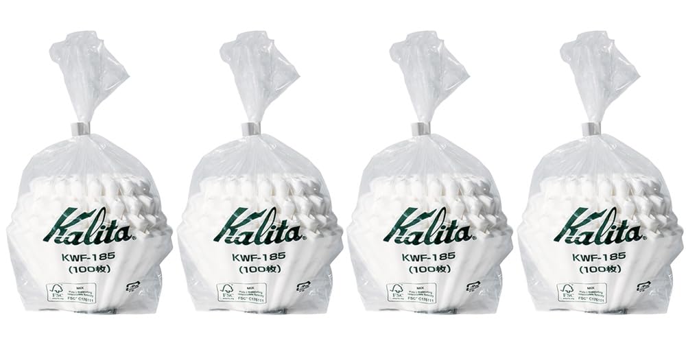 Value 4 pack Kalita Wave Filters, 185, Pack of 100 (Total 400), White