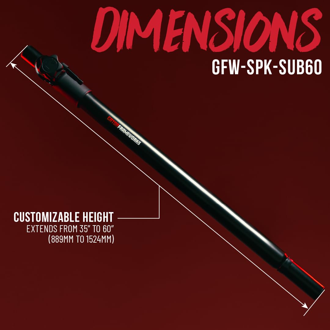 Gator Frameworks GFW-SPK-SUB60 Adjustable Sub Mountable Speaker Pole