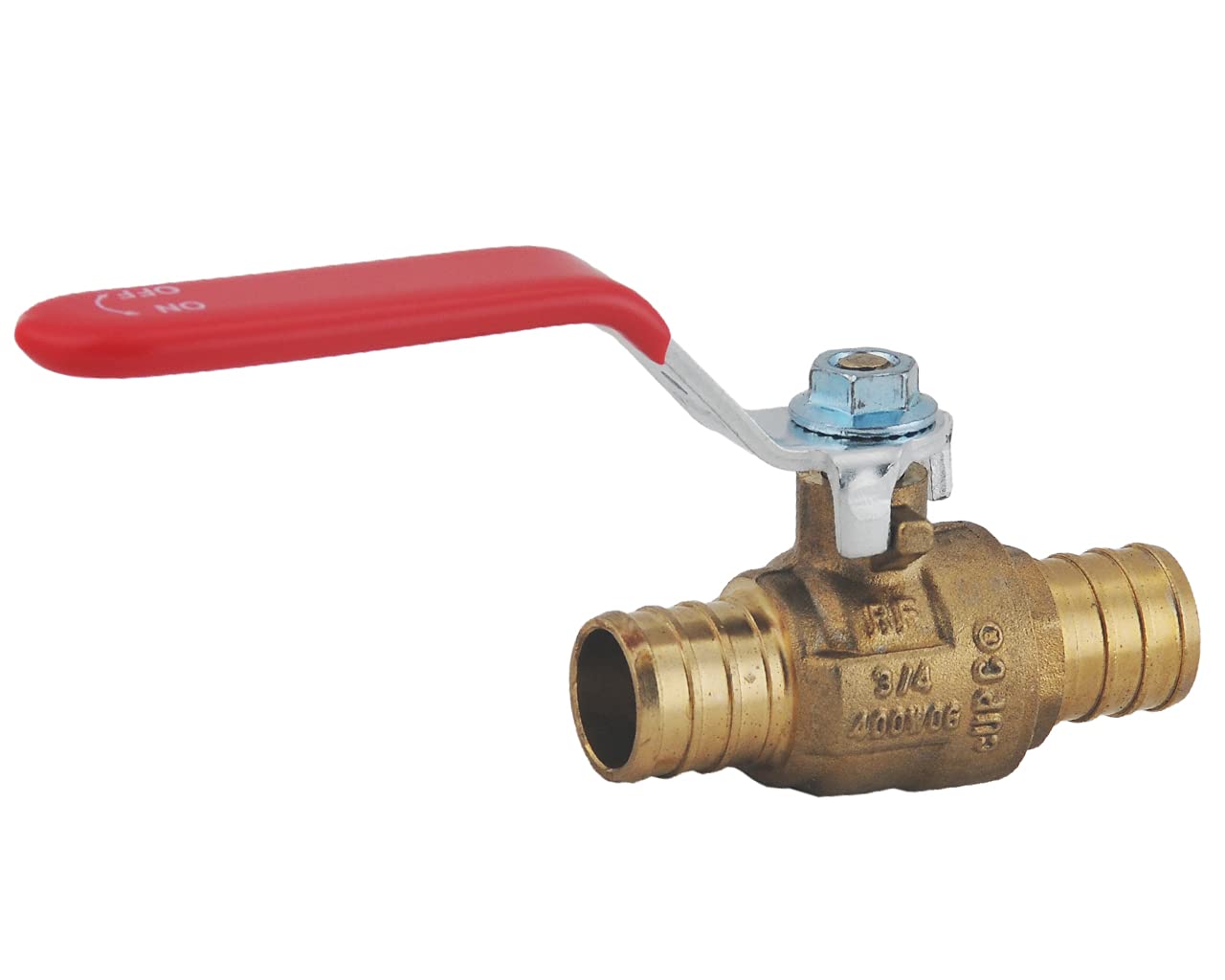 PEX Brass Ball Valve, 3/4-in PEX Lead Free Brass Shut Off Ball Valve with Red & Blue Long Lever Or T Handle,Pex Barb Water Valve with cUPC Certified for Cold and Hot Water (4-Pack)