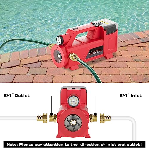 Crivnhar Water Transfer Pump Compatible for Milwaukee M18 18V Battery, 430GPH Portable Electric Utility Pump, Cordless Transfer Pump for Home, Pool, RV, Garden, Hot Tub, Ponds, Aquariums(No Battery)