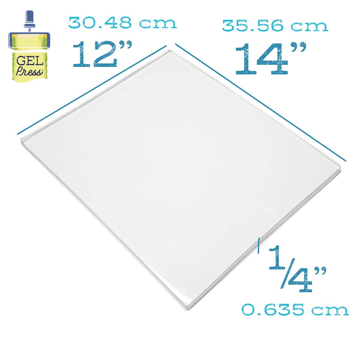 Gel Press Monoprinting Print Plate - 12” X 14” (30.5 X 35.6 cm) Gel Plate - Printmaking Supplies - Reusable Gel Printing Plates for Press Art for Card Making, Scrapbooking, Journaling, Arts & Crafts