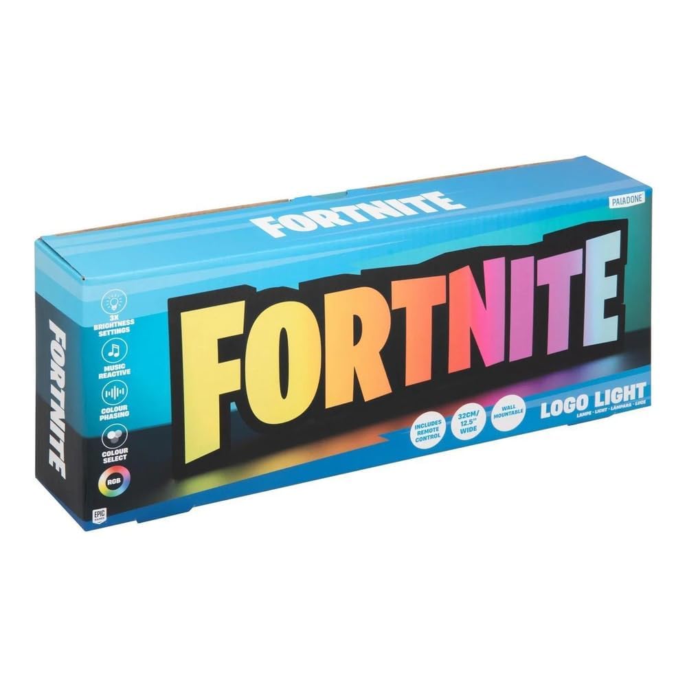 Fortnite RGB Colour-Changing Logo Light – Officially Licensed Gaming Lamp with Remote Control, Wall or Desk Display, USB Powered Décor for Gamers | Paladone