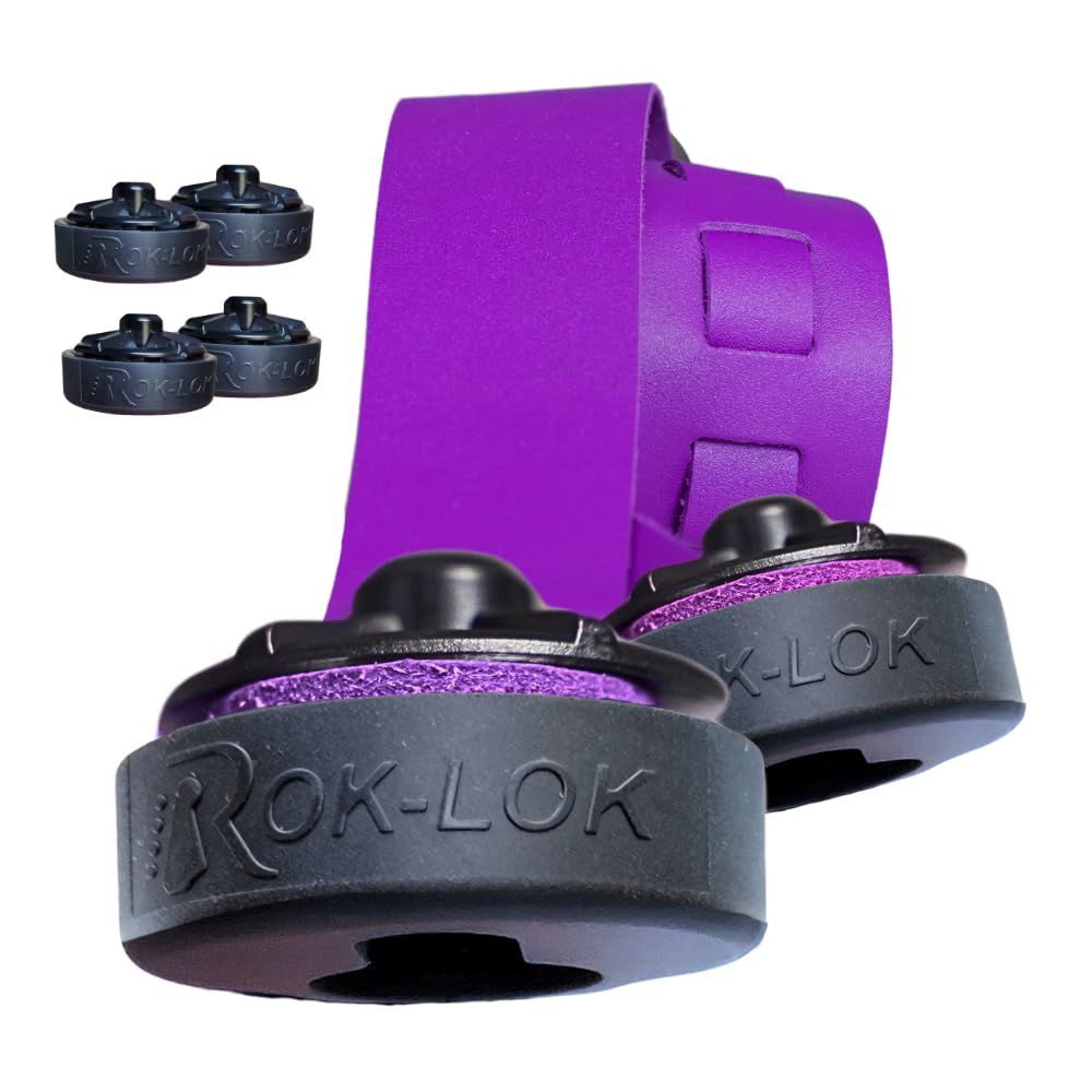 Rok-Lok PRO Guitar Strap Lock 2 PACK- Universal Strap Lock Sets with Anti-Scratch Coating for Electric, Acoustic & Bass Guitars- Guitar Locks with Rubberized Protection- No Mods, No Tools Needed