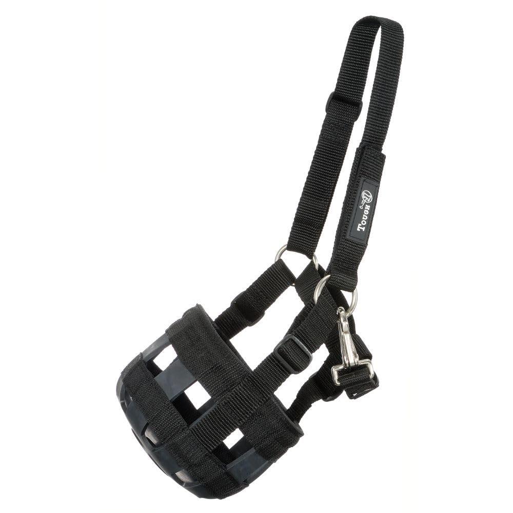 Tough 1 Poly/Nylon Grazing Muzzle with Halter Mini, Black