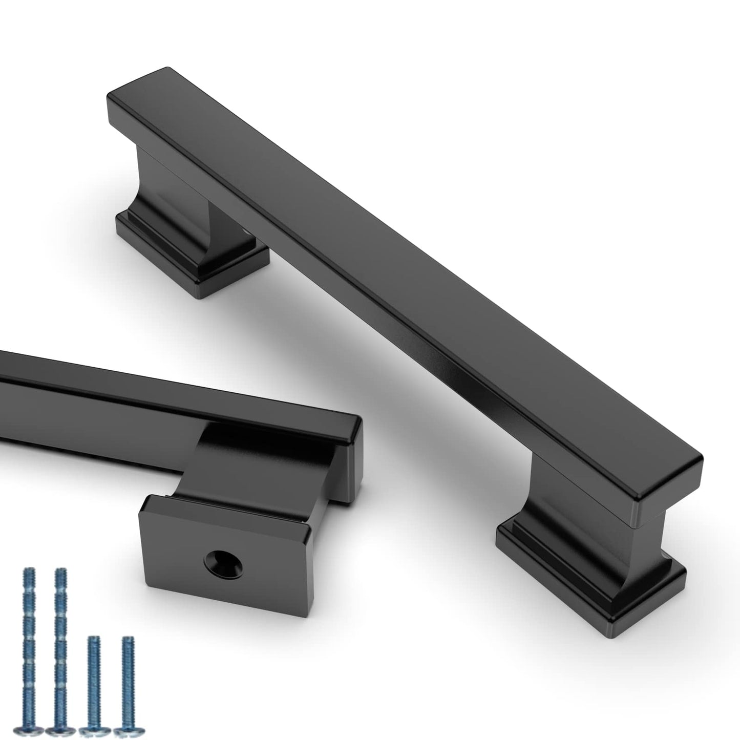 Coinkoly 10 Pack 3-3/4 Inch(96mm) Hole Center Kitchen Cabinet Handle Cabinet Pulls Matte Black Kitchen Drawer Pulls Finish 4-3/4" Hardware Dresser Handles Bathroom Cabinets Handles