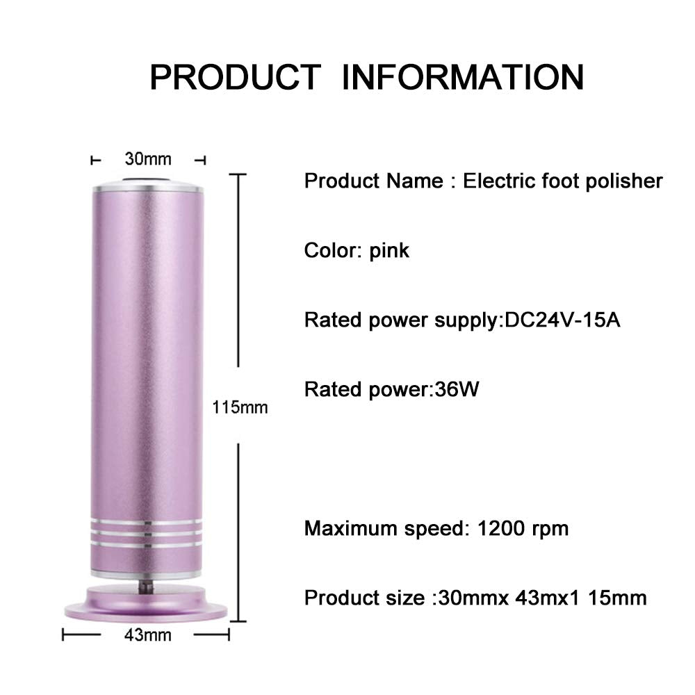 1200RPM Electric Speed Adjustable Foot File Callus Remover Machine,with 60pcs Replacement Sandpaper Disk,Dry Dead Cracked Skin Callous Foot Care Machine（pink）