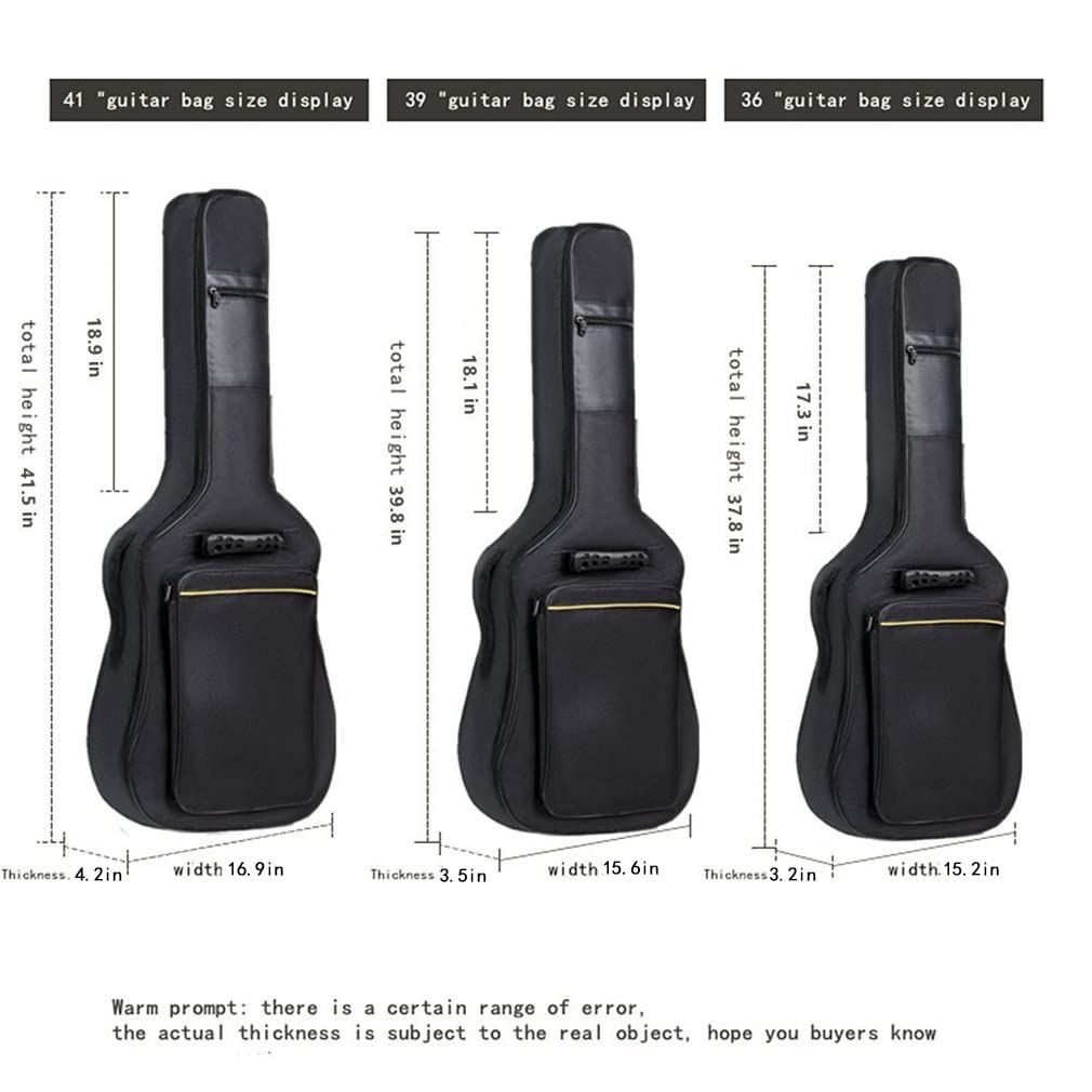 Evil Hair 36 Inch Acoustic Guitar Gig Bag Waterproof Dual Adjustable Shoulder Strap 5mm Padding Backpack with Accessories -For 36" Acoustic Classic Guitar