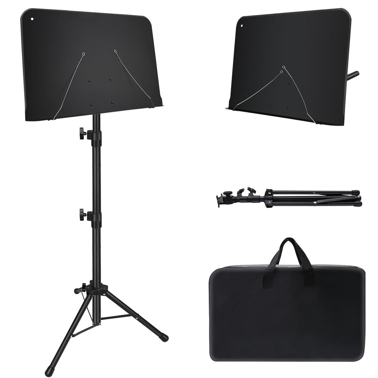 Mdvora 1 Pack Sheet Music Stand, Standard Version Music Sheet Stand Portable Folding with Carry bag for Guitar, Ukulele, Violin Players