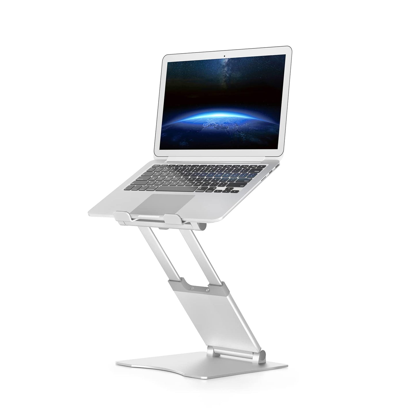 SHOPPINGALL Hight Adjustable and Foldable Laptop Stand, Ergonomic and Portable Aluminum Laptop and Tablets Riser for Desk, Fits All Laptops and Notebooks and Tablets up to 17 Inch - SA-LS4