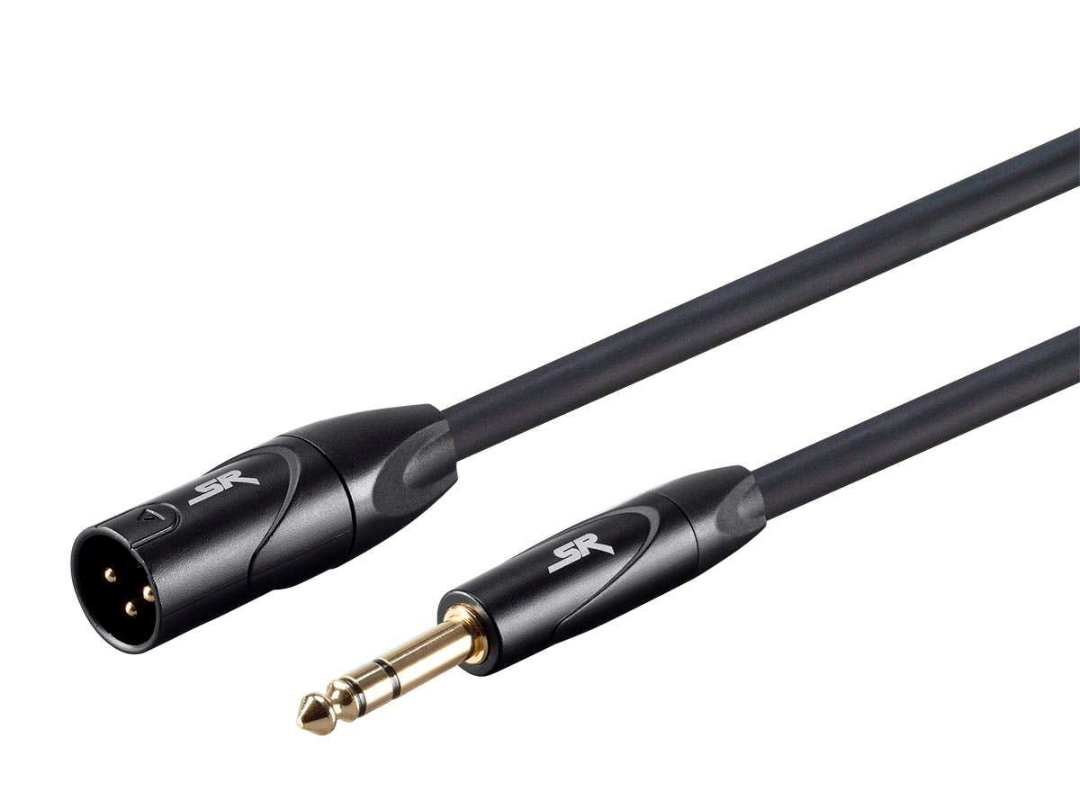 Monoprice 118816 15ft Stage Right XLR Male to 1/4" TRS Male 16AWG Cable (Gold Plated)