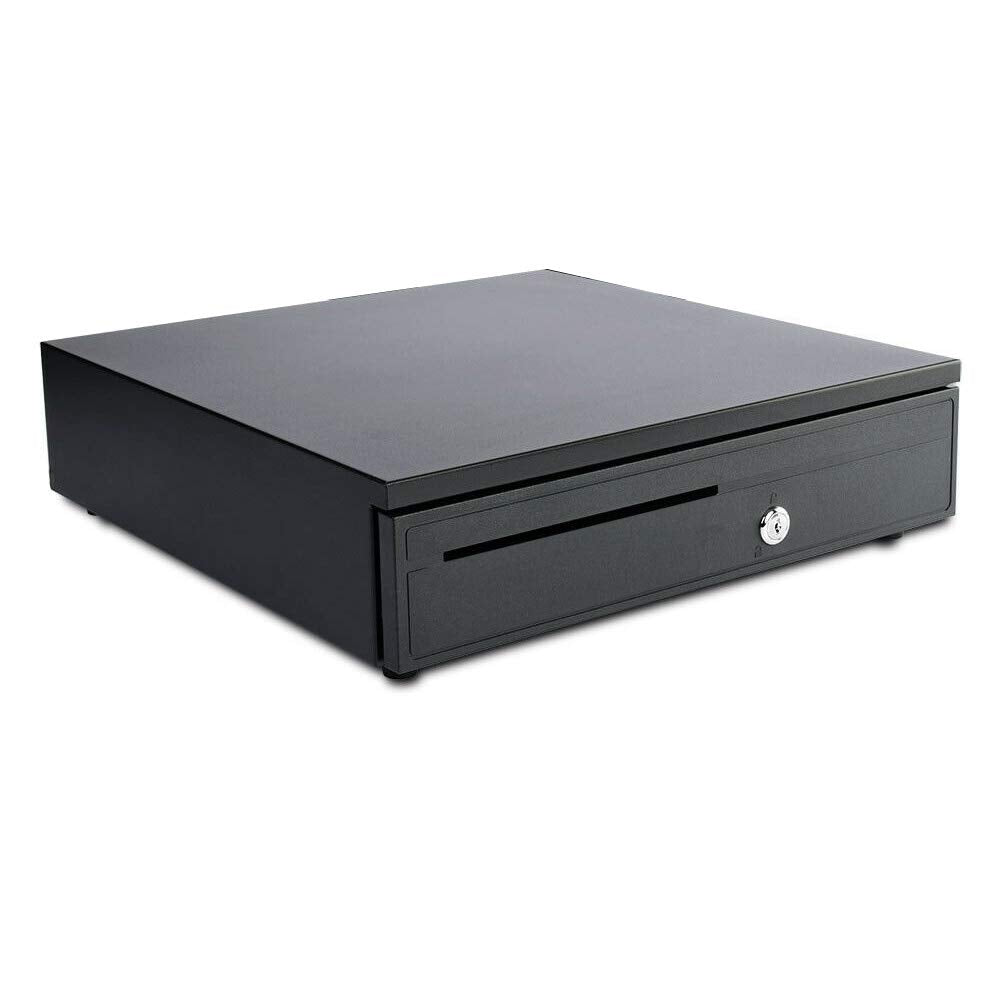 axGear POS Cash Drawer 16" Removable Coin Tray Compatible with Receipt Printer RJ11 / RJ12 Connection Canadian & US Bill w/ 5 Bill 5 Coin Tray & Key Lock