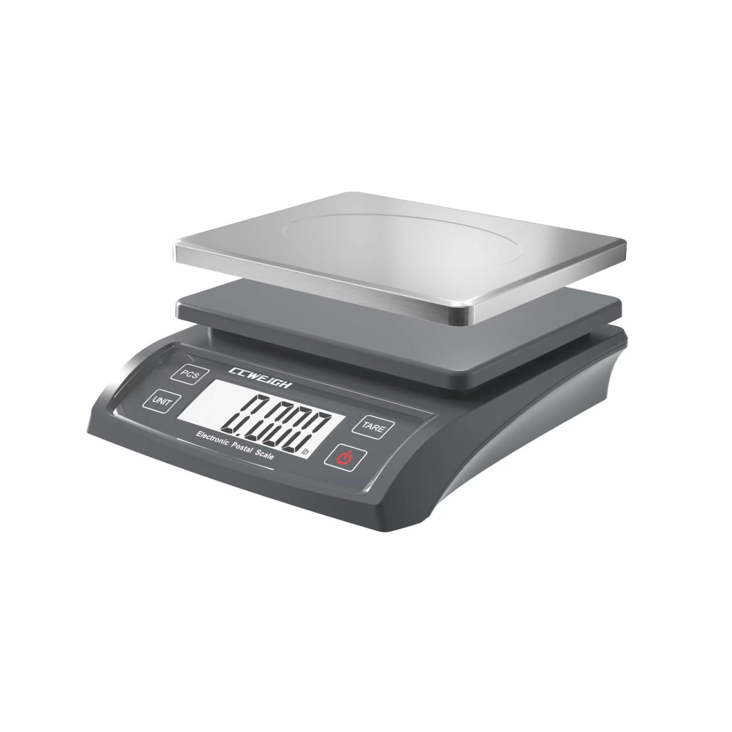 Postal Scale Office Scale Transport Scale 30kg/1g, 66lb with Battery and Stainless Steel Scale Pan, Can Be Used for Home Kitchen, Office, Postal, Transport, Parcel, Supermarket Fruit Scale Gray