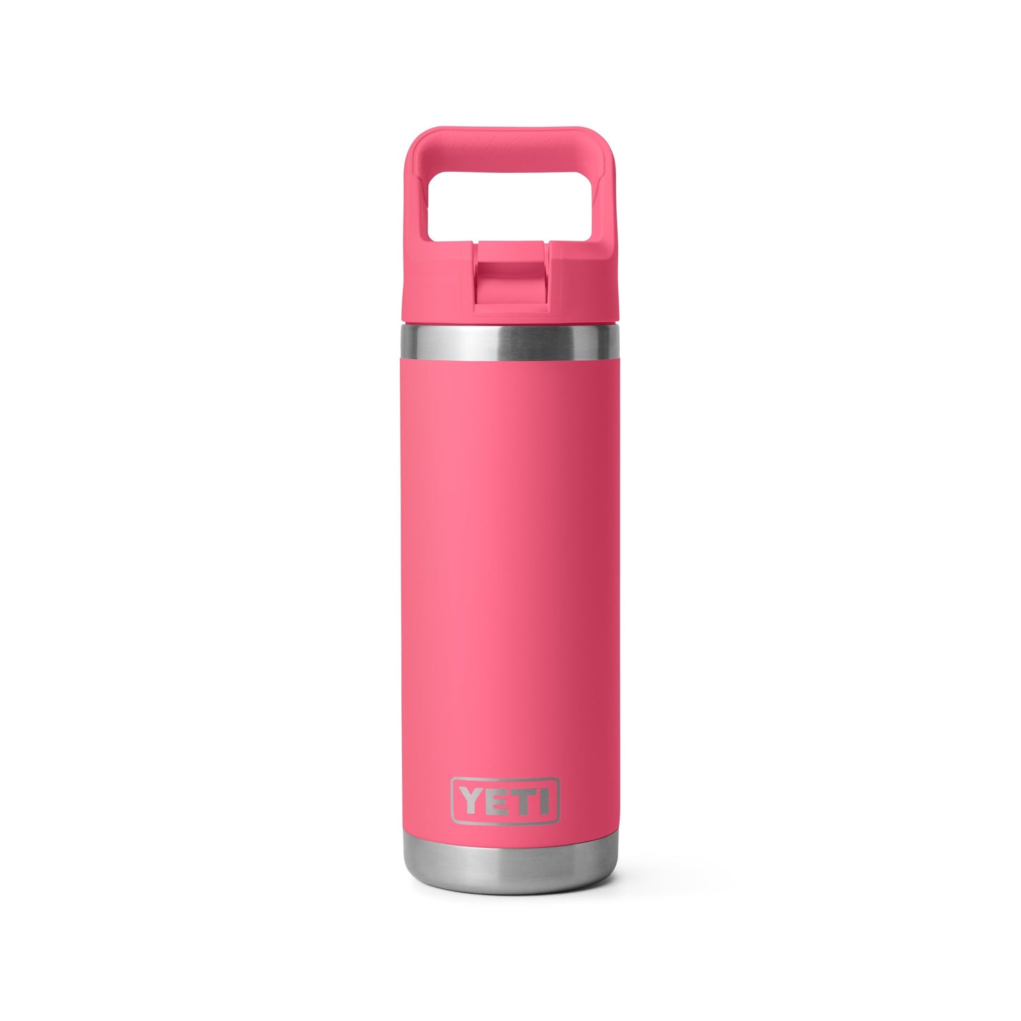 YETI Rambler 18 oz Bottle, Vacuum Insulated, Stainless Steel with Straw Cap, Tropical Pink