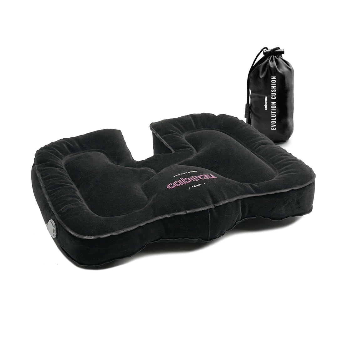 Cabeau Evolution Cushion Portable & Lightweight Inflatable Seat Cushion - Ideal for Office Chairs, School Bleachers, Stadium Seats, and Wheelchairs - Comfort on The Go, Black