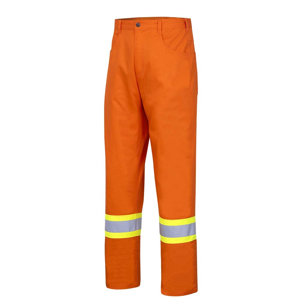 Pioneer 100% Cotton Lightweight High Visibility Work Safety Pants, Ultra-Cool, Orange, 36x32, V2120610-36x32