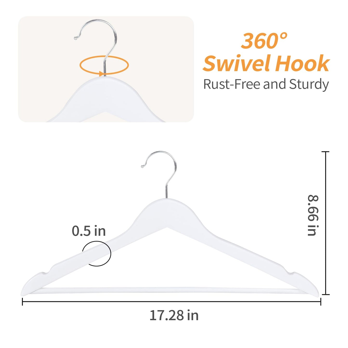Amazon Basics Wood Suit Clothes Hangers, 30-Pack, White