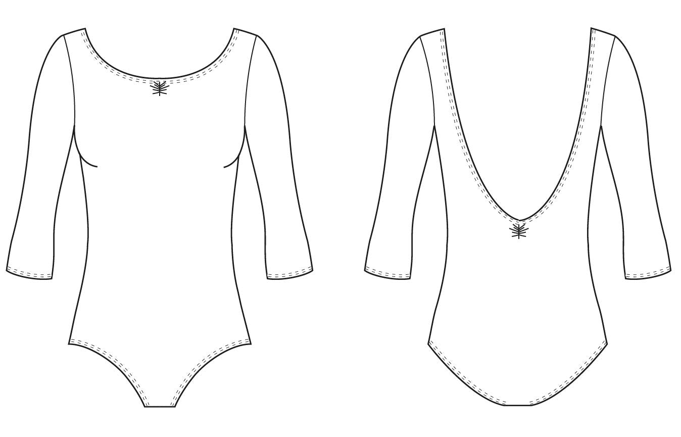 Bloch Dance Women's Ballon 3/4 Sleeve Pinch Front/Back Leotard, Black, Large