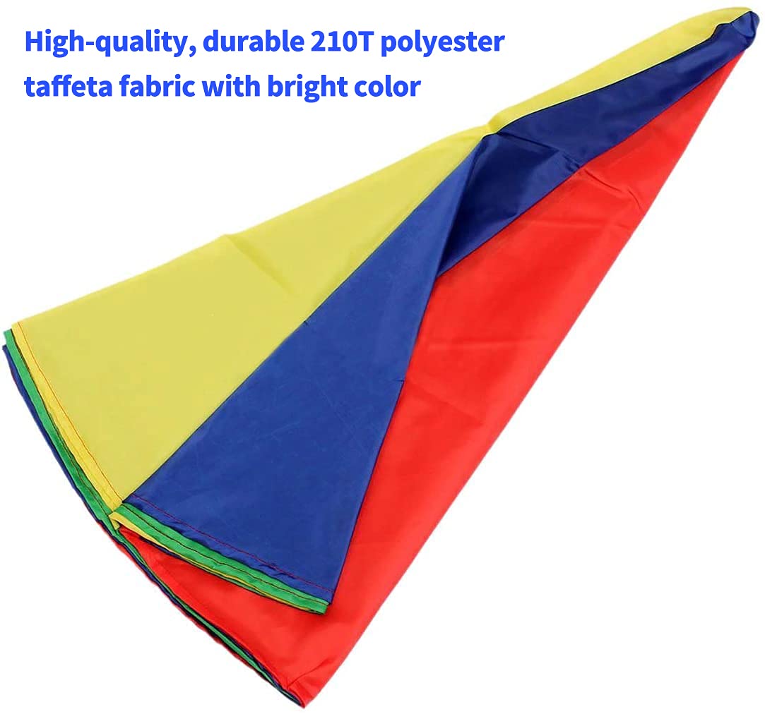 16.4ft Rainbow Parachute for Outdoor Party Games, Kids Play Parachute Group Cooperative Team Game Toys, Family Get-Together Entertainment